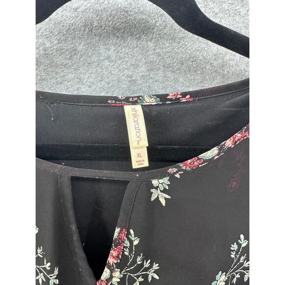 Xhilaration Juniors sz XL (Women's sz L) Boho Peasant Shift Dress Floral Hippie - Picture 4 of 6